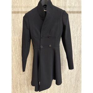Alexander McQueen Double-Breasted Asymmetrical Black Coat